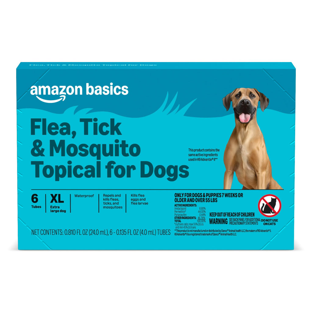 Flea, Tick & Mosquito Topical Treatment for X-Large Dogs, 6 Count K989