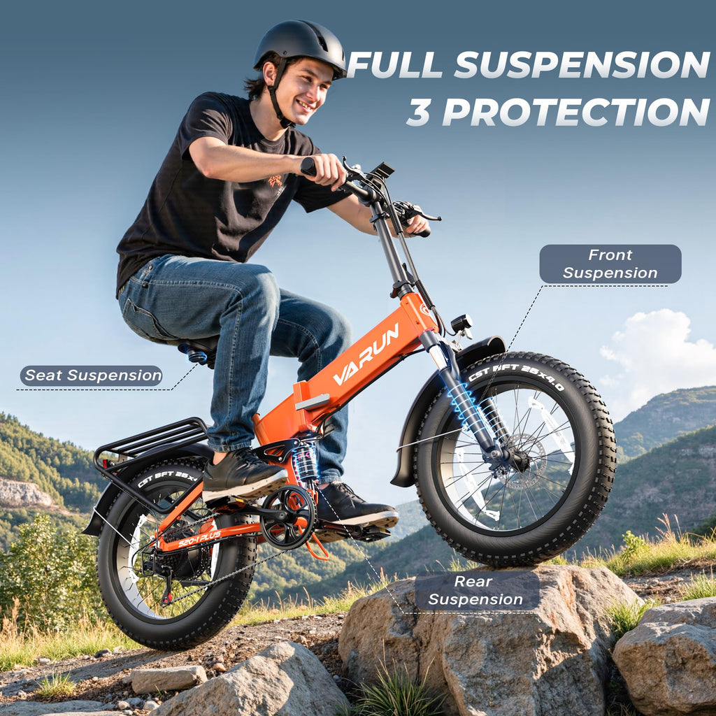 1000W Peak 25MPH Dual Suspension Aluminum Electric Bike J7043