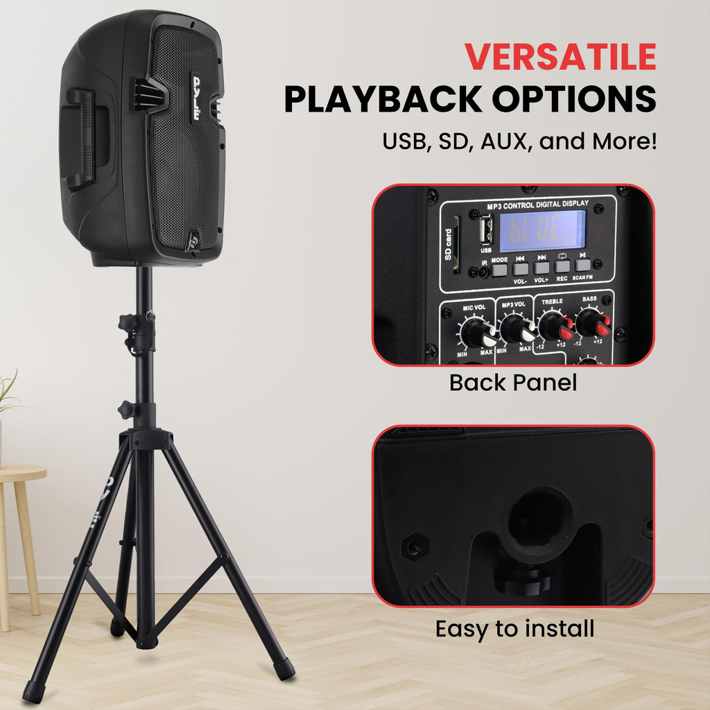 Dual 8inch 700 Watt Bluetooth PA Speaker System P375