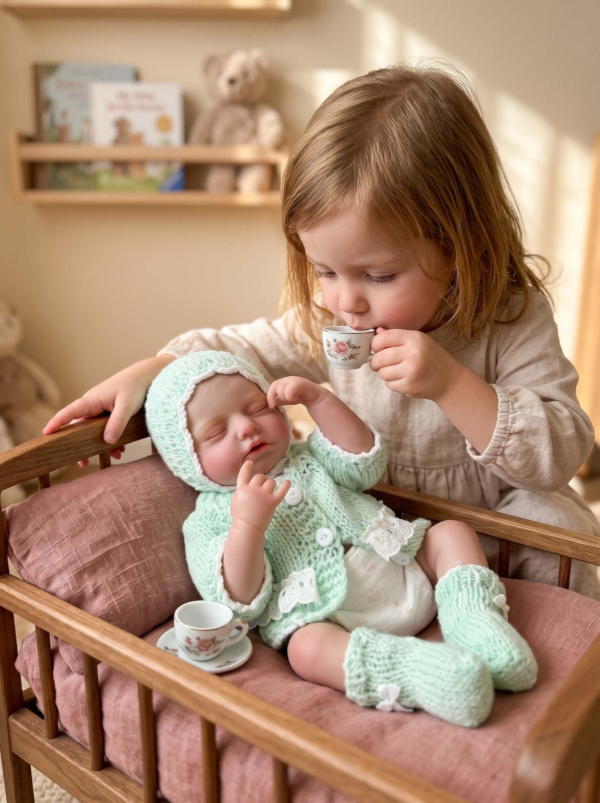 20-Inch Sleeping Reborn Baby Doll with Knitted Hat J599103