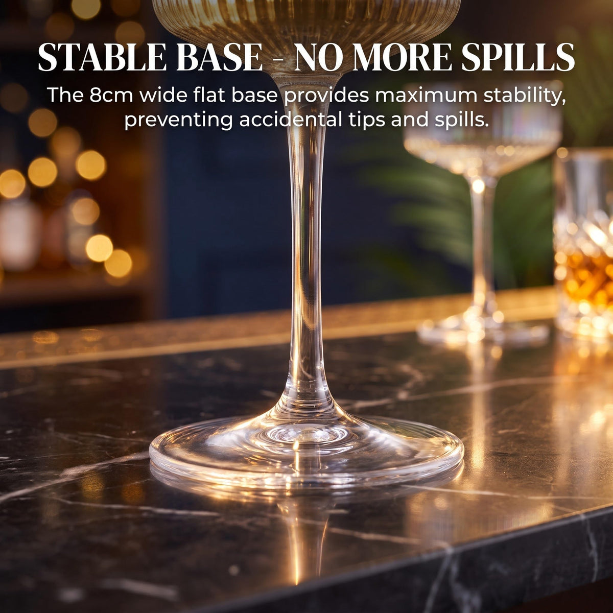 4 Pcs 10 oz Ribbed Coupe Glasses Set G926049