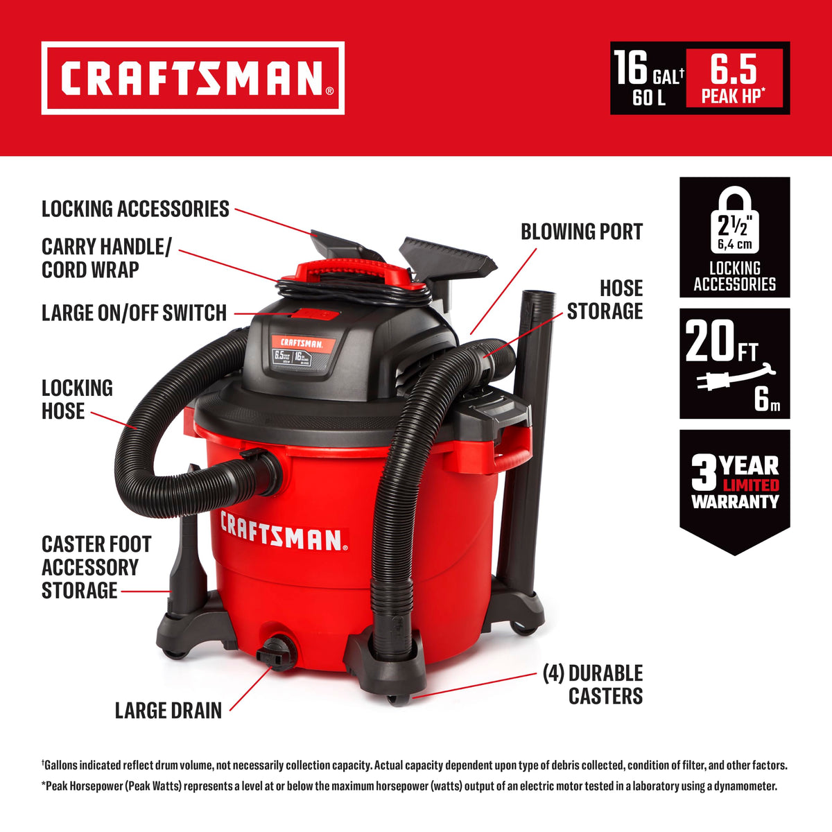 16 Gallon Wet Dry Shop Vacuum A544078