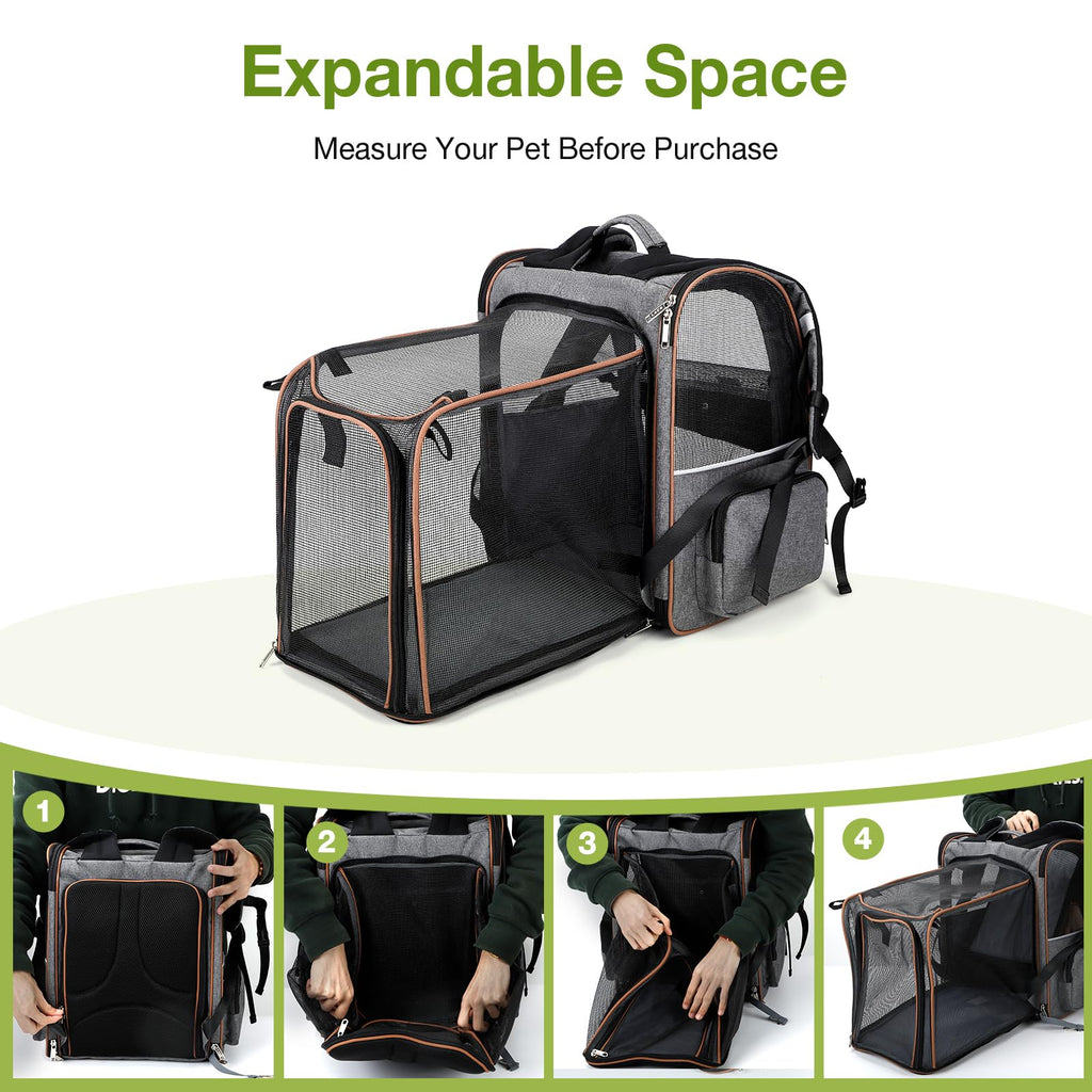 Expandable Cat Carrier Backpack with Sun Shade S679