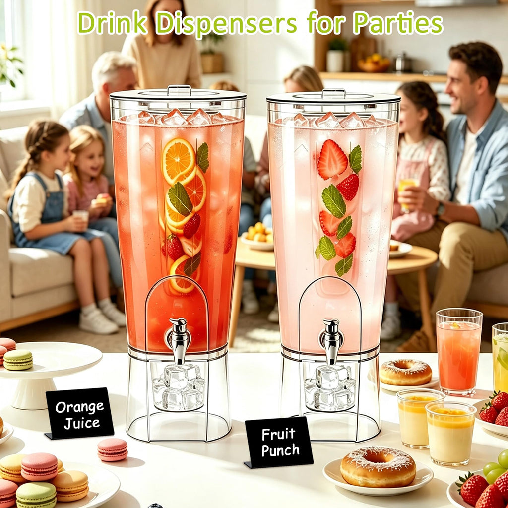 2 Gal Drink Dispensers with Stand & Fruit Infuser Q9077