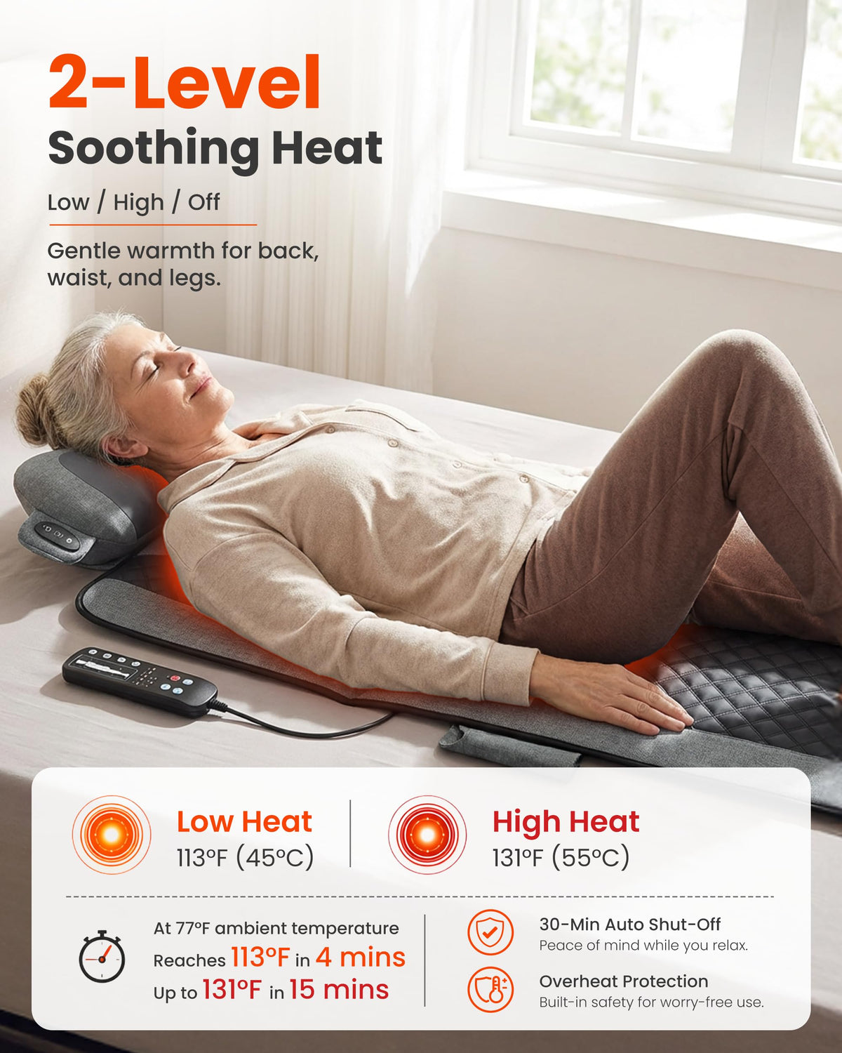 Full Body Vibration Massage Mat with Shiatsu Neck Pillow V8569