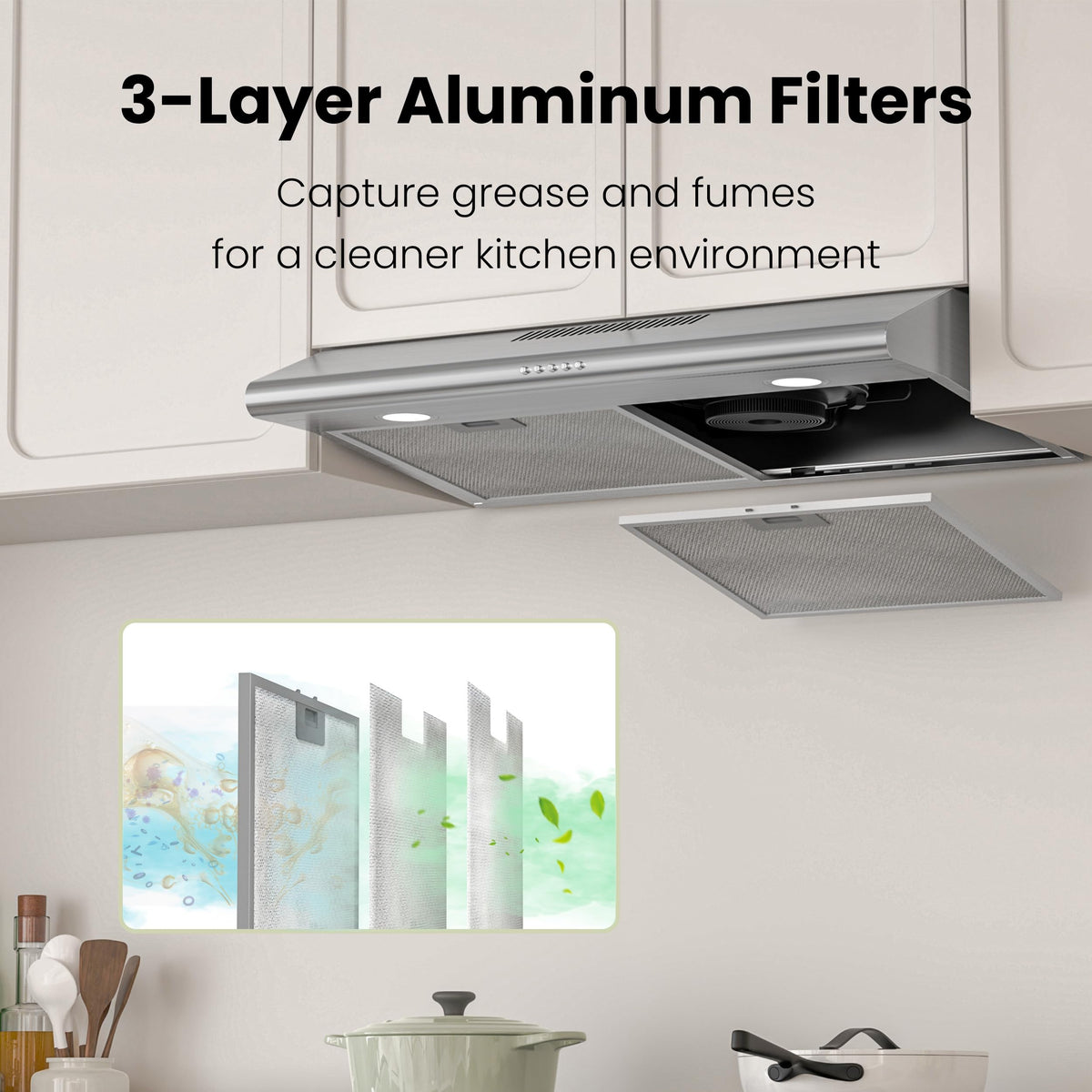 30 inch 300 CFM Under Cabinet Range Hood J780