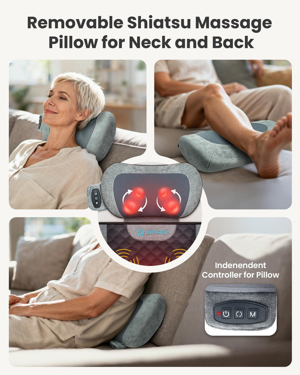 Full Body Vibration Massage Mat with Shiatsu Neck Pillow V8569