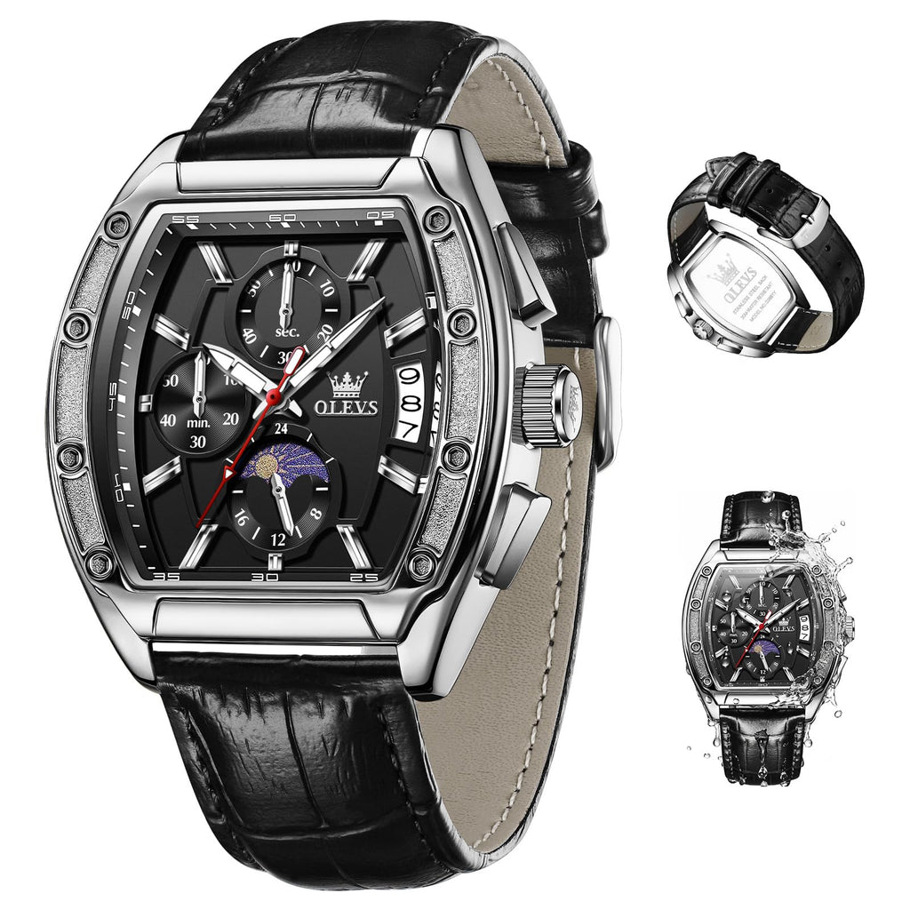 Men's Chronograph Moon Phase Waterproof Watch E7859