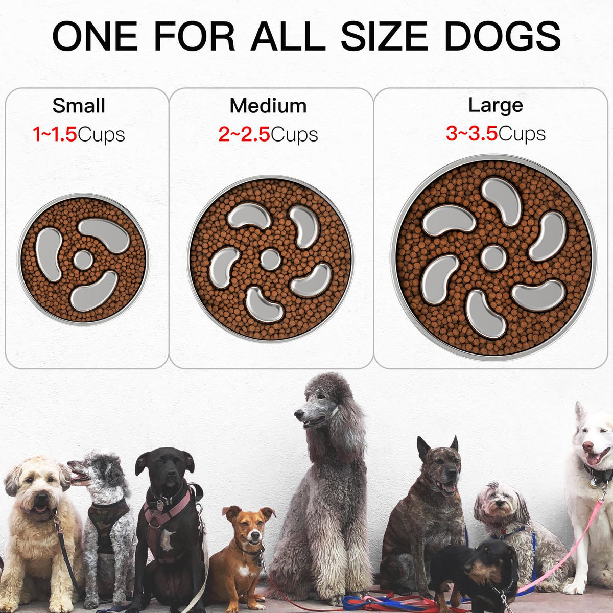 Slow Feeder Dog Bowl 304 Stainless Steel Non-Slip N7137