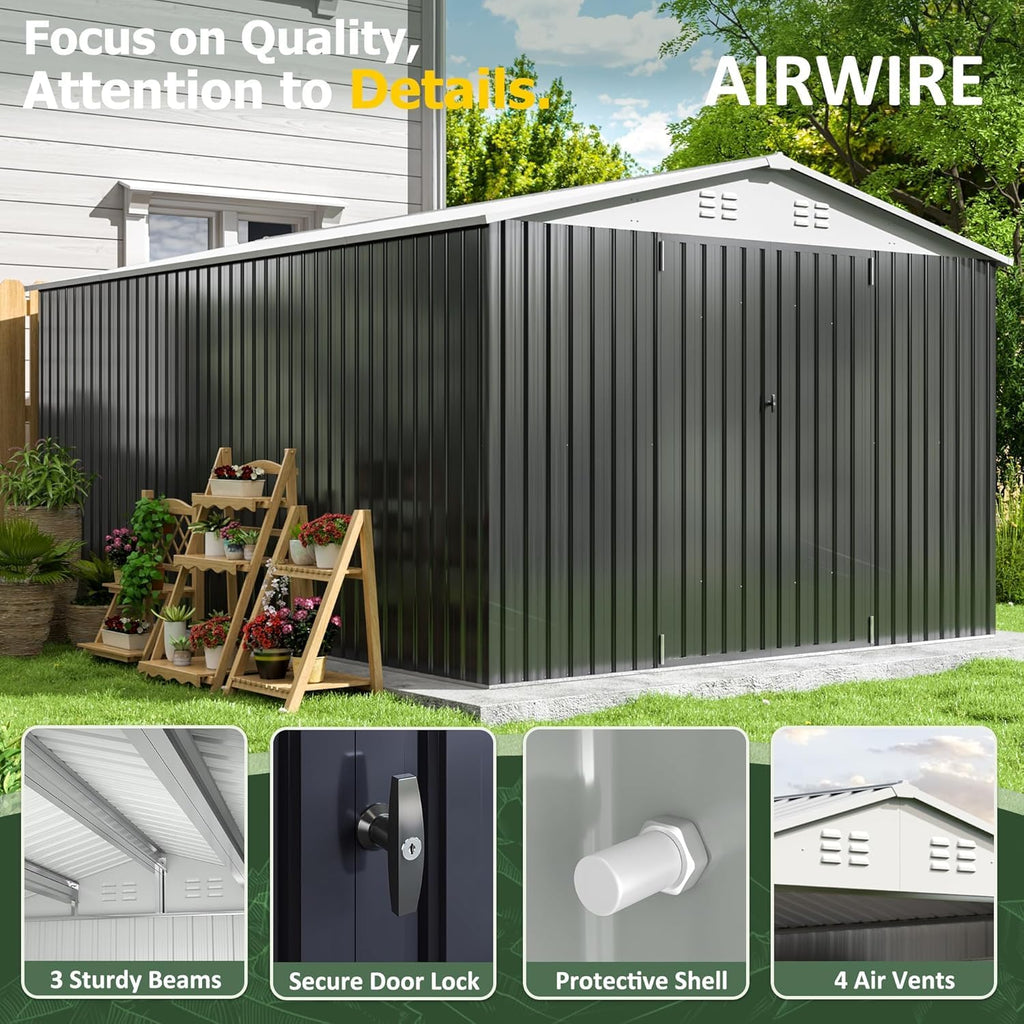 10x14 FT Metal Garden Storage Shed W325