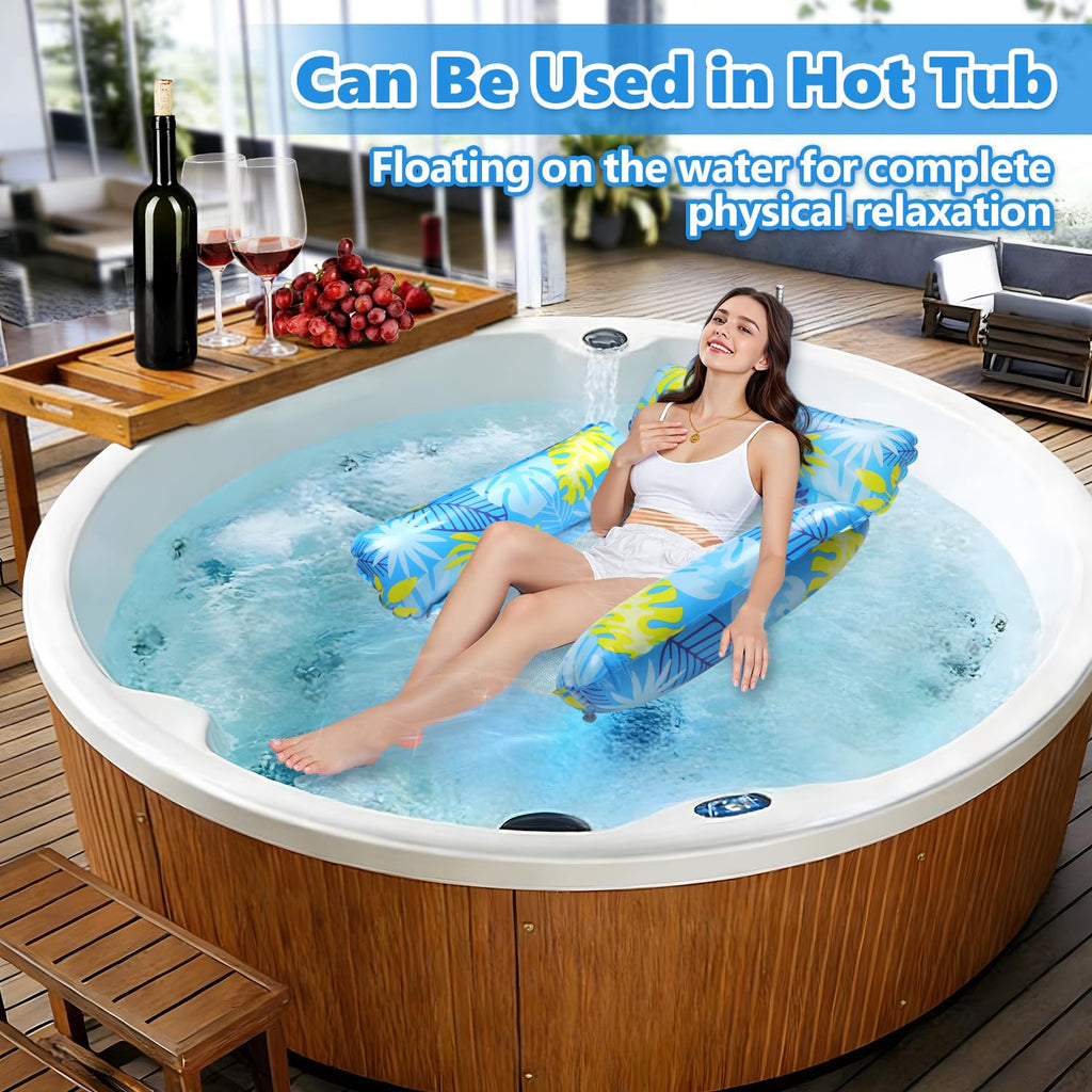 2 Pack Inflatable Pool Floats with Drink Holders and Air Pump I8951