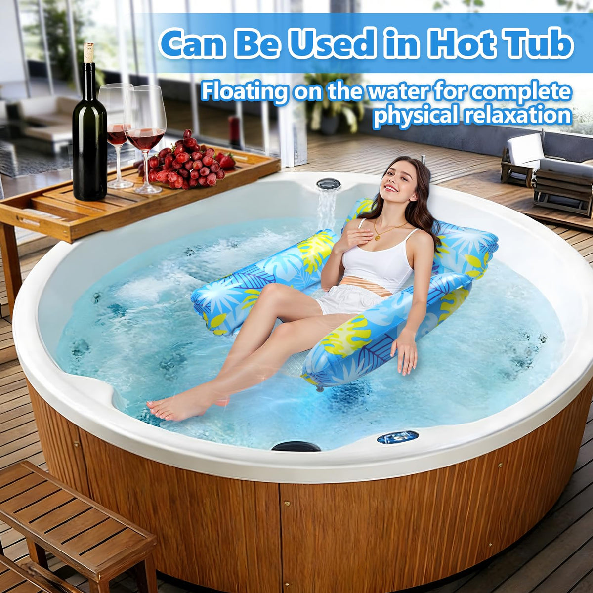 2 Pack Inflatable Pool Floats with Drink Holders and Air Pump I8951