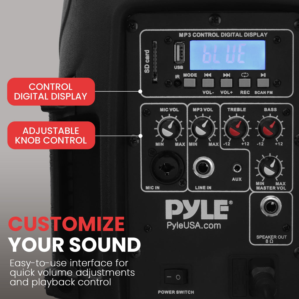 Dual 8inch 700 Watt Bluetooth PA Speaker System P375