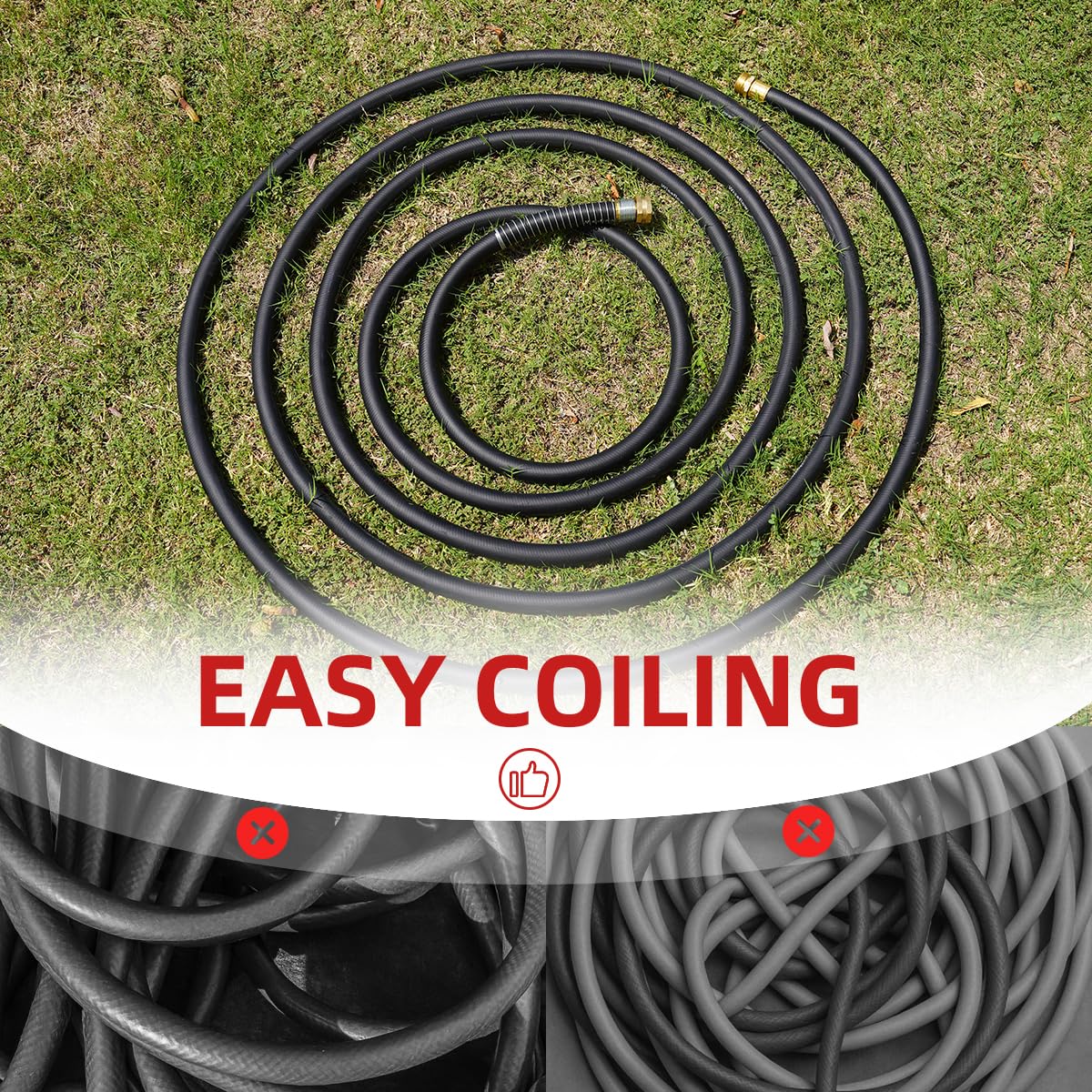 50FT Heavy Duty Rubber Garden Hose X248331