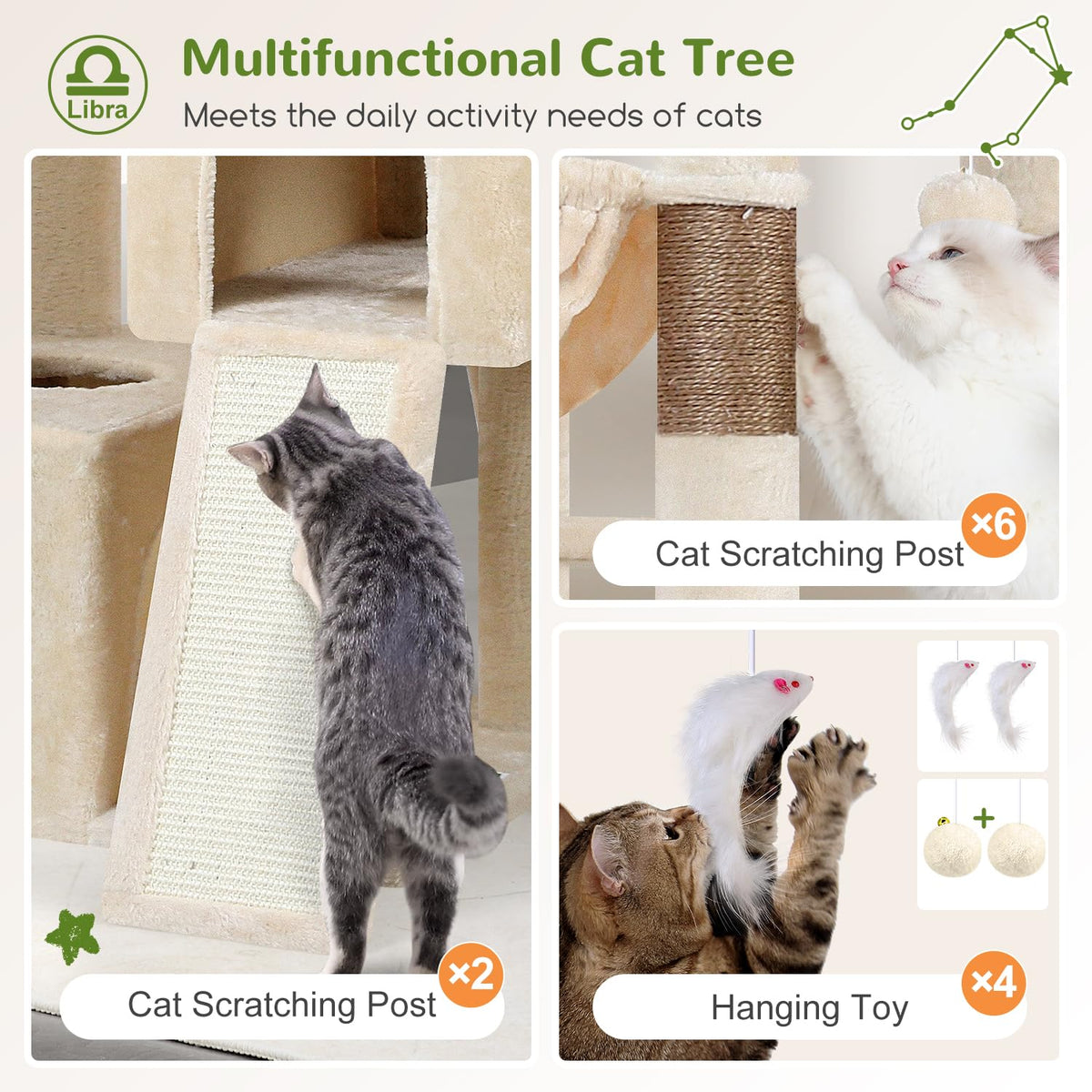 Beige Heavy Duty Cat Tree H15808