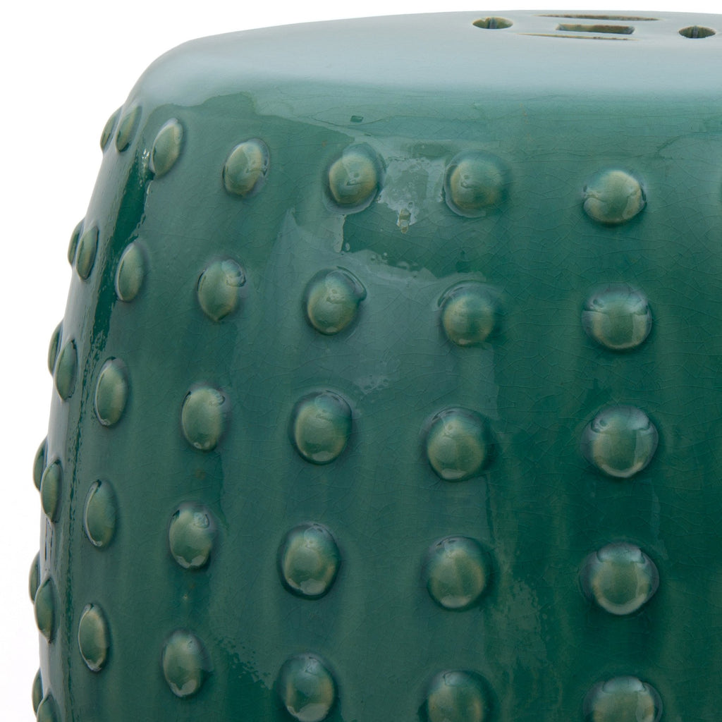 18" Blue-Green Porcelain Garden Stool V6992