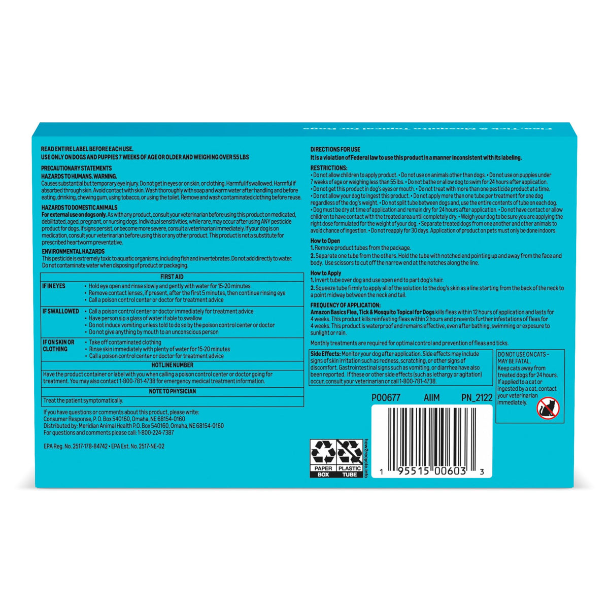 Flea, Tick & Mosquito Topical Treatment for X-Large Dogs, 6 Count K989