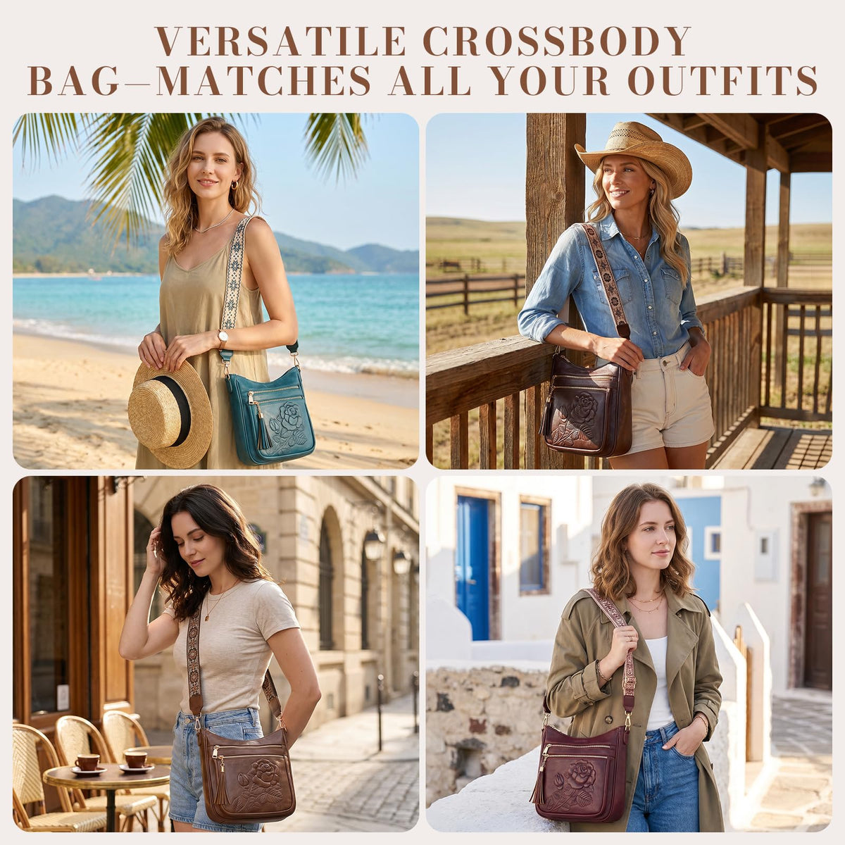 Vegan Leather Crossbody Bag B867568