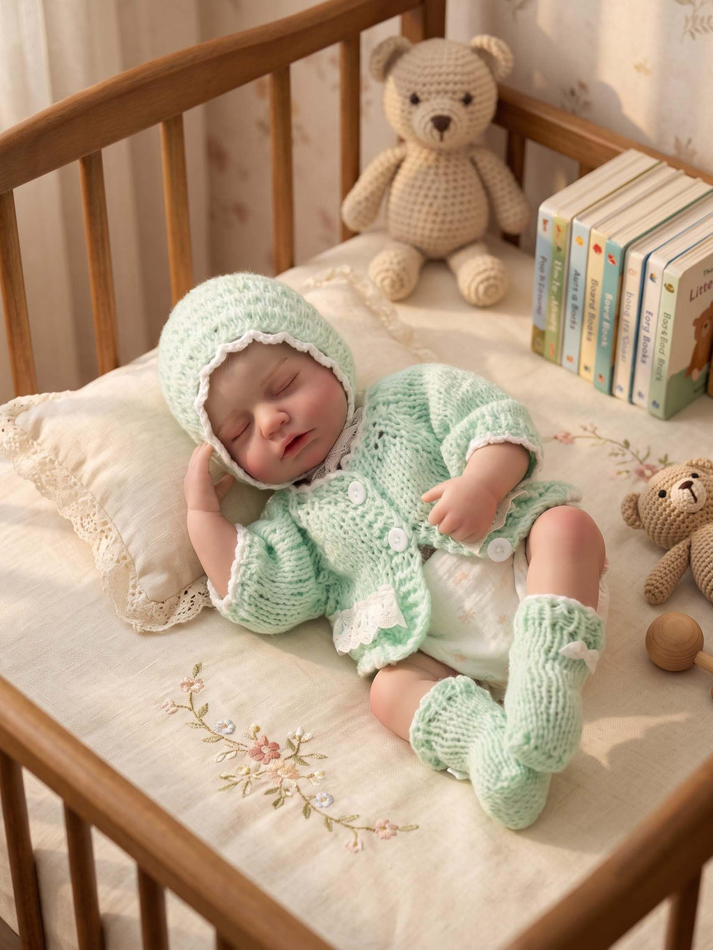 20-Inch Sleeping Reborn Baby Doll with Knitted Hat J599103