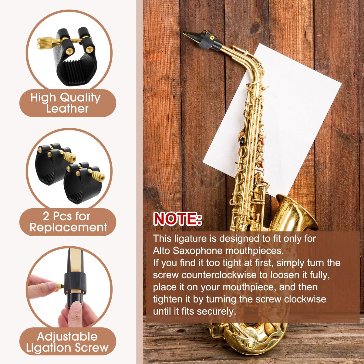 2 Pcs Alto Sax Ligature V8633