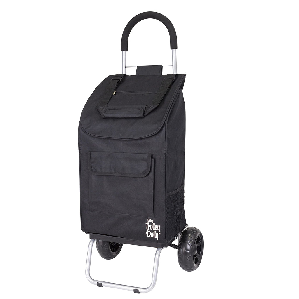 Black Foldable Shopping Cart with Wheels and Removable Bag A4108