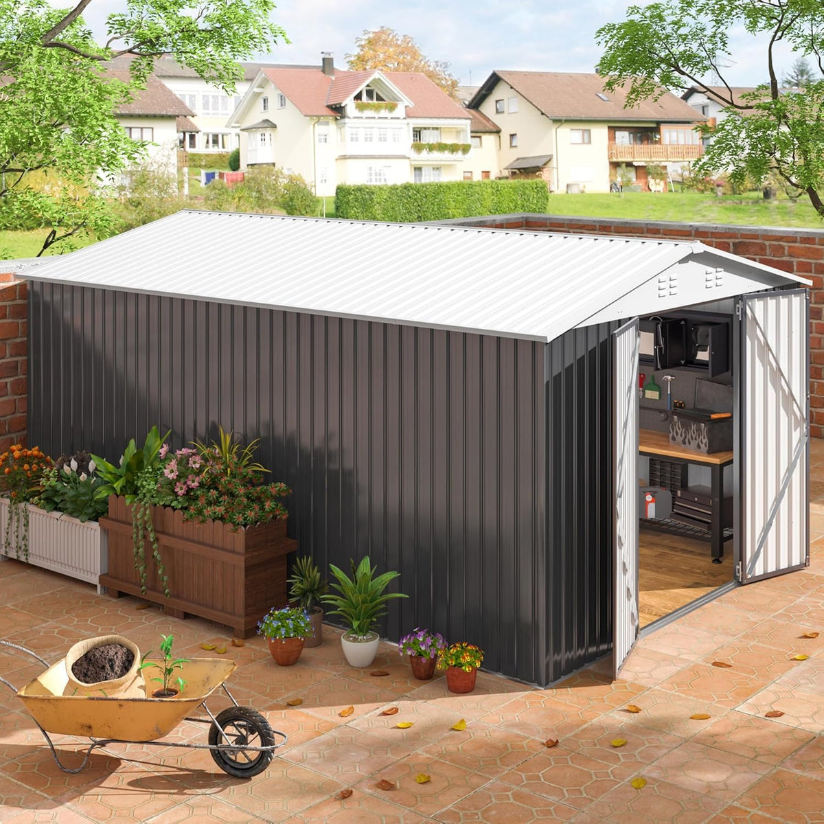 10x14 FT Metal Garden Storage Shed W325