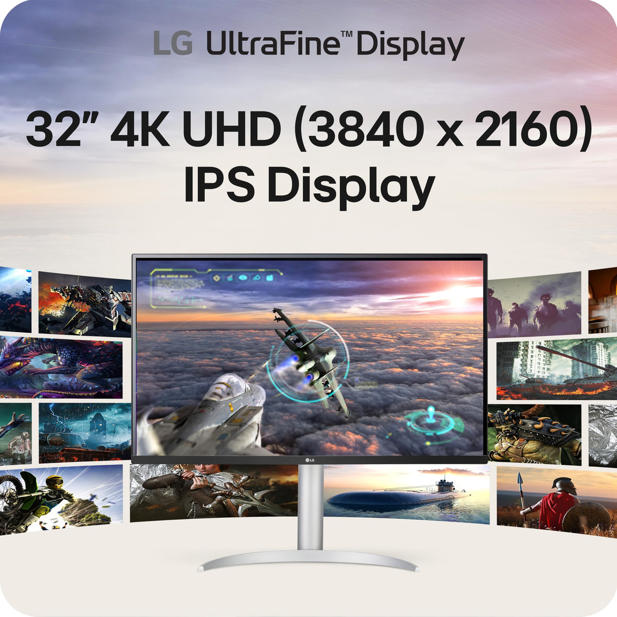 32-inch 4K UHD IPS Computer Monitor with Built-in Speaker, White N72978