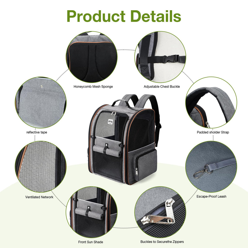 Expandable Cat Carrier Backpack with Sun Shade S679