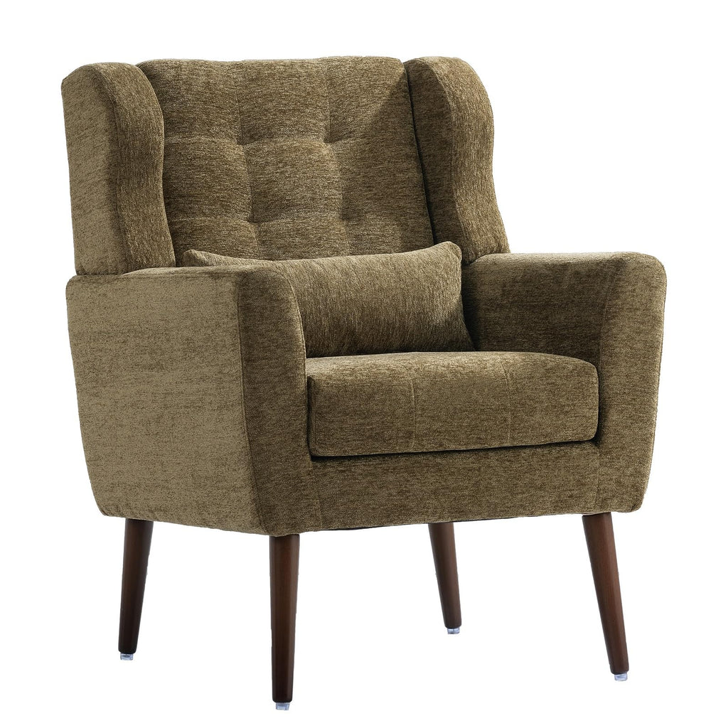 Olive Green Chenille Upholstered Accent Chairs Set of 2 P766161