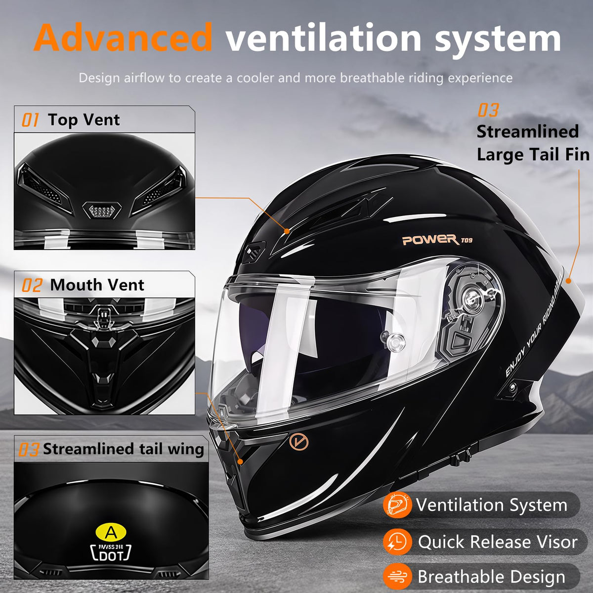 Motorcycle Helmet Bluetooth DOT Approved Z7950
