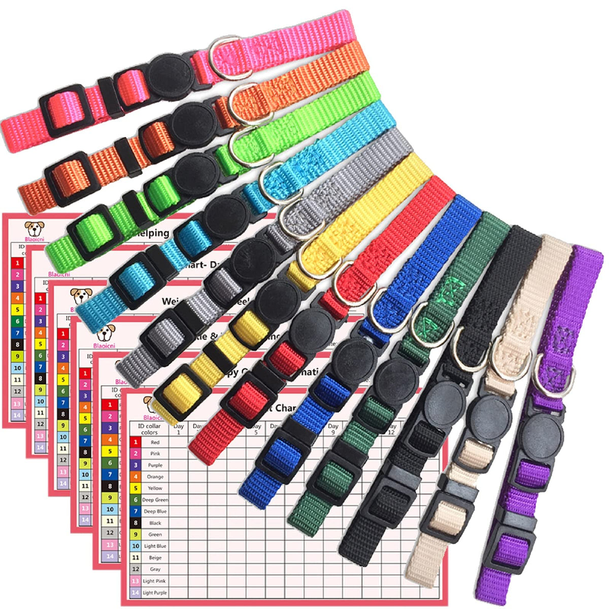 Soft Nylon Puppy Collars 12pcs N971440
