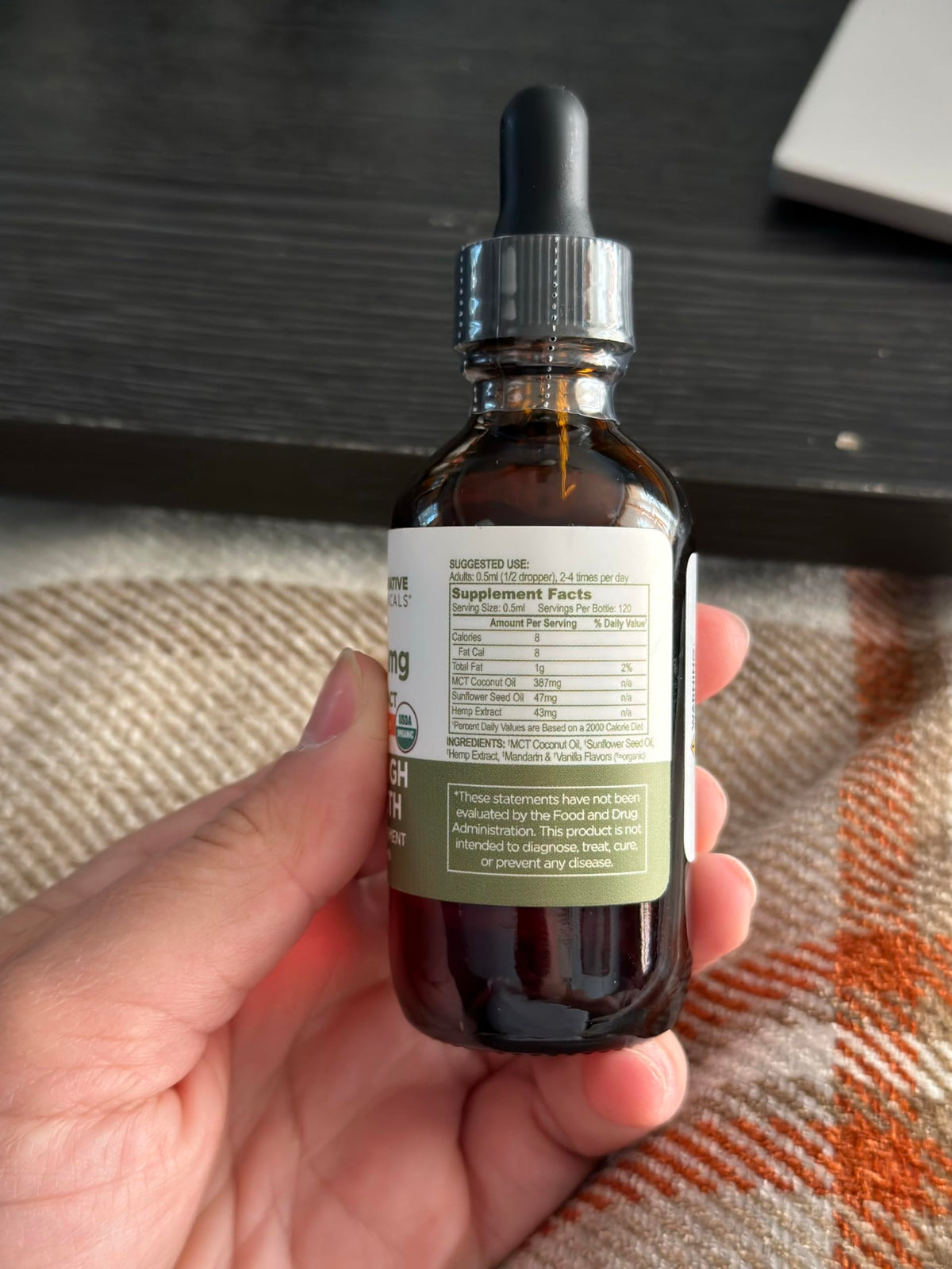 Hemp Oil Drops 5000 mg Mandarin Orange L2452