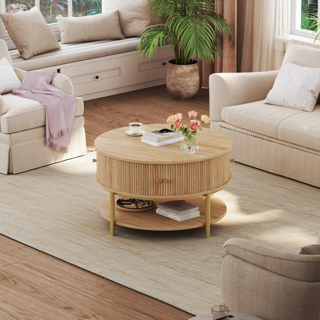 Round Coffee Table with Storage R804