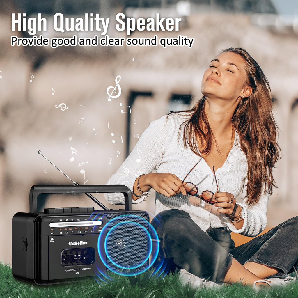 Cassette Tape Player Bluetooth Boombox AM/FM/SW Radio Stereo B871