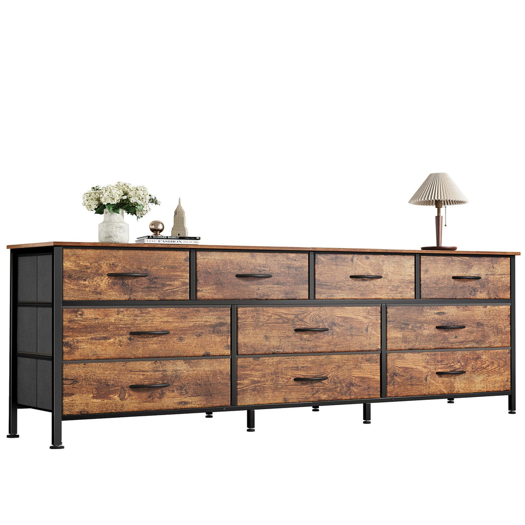 63 Inch Dresser with 10 Fabric Drawers H959