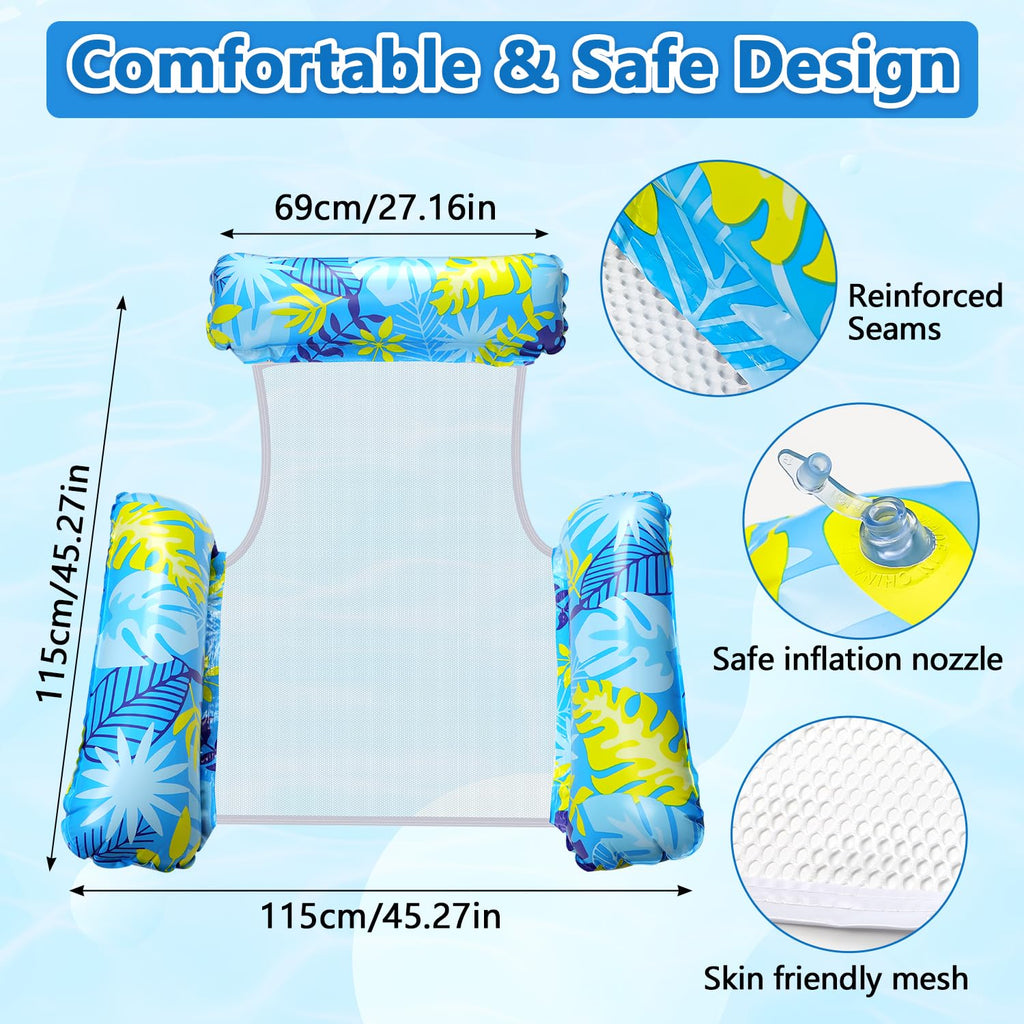 2 Pack Inflatable Pool Floats with Drink Holders and Air Pump I8951