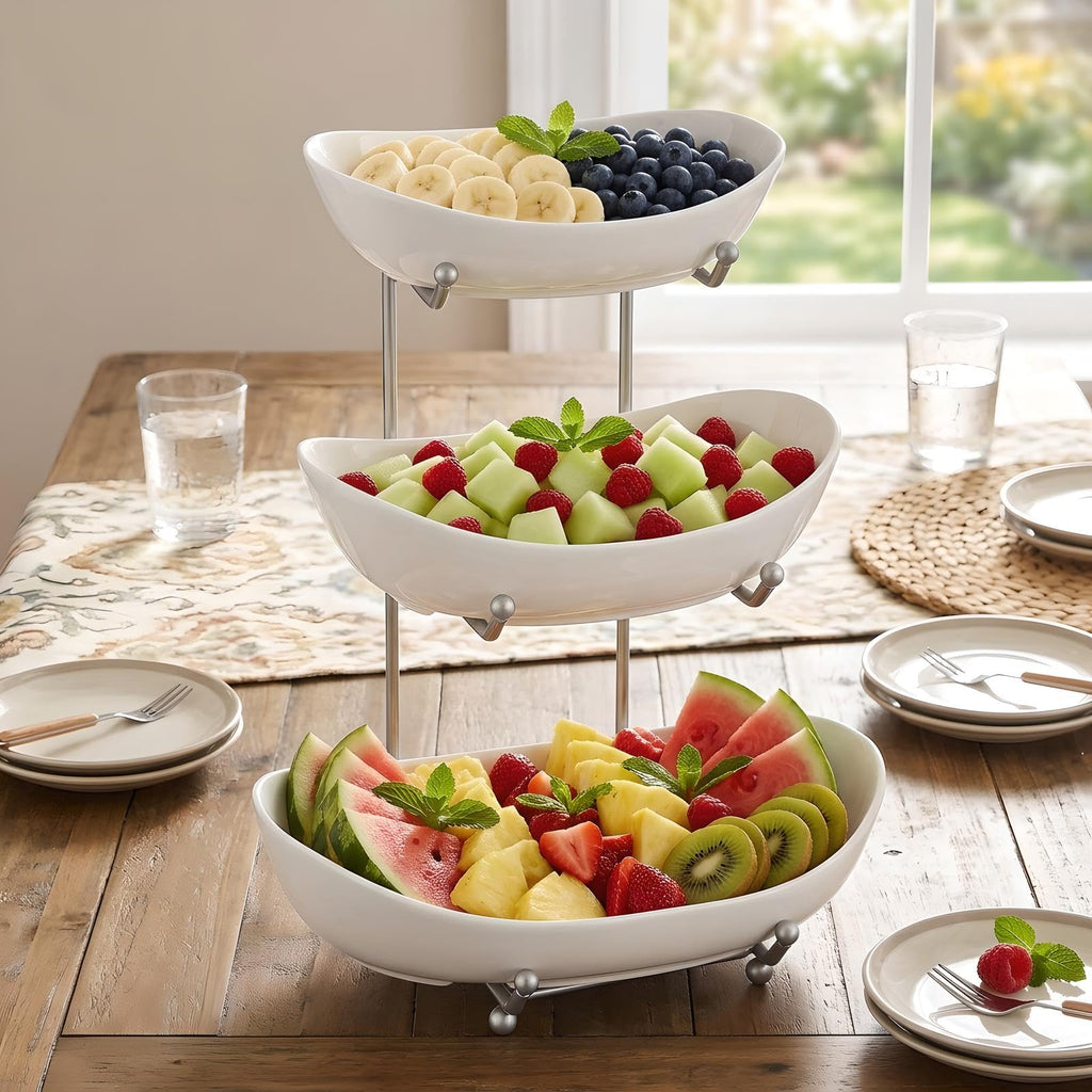 3 Tier Ceramic Fruit Basket with Holder Z937847