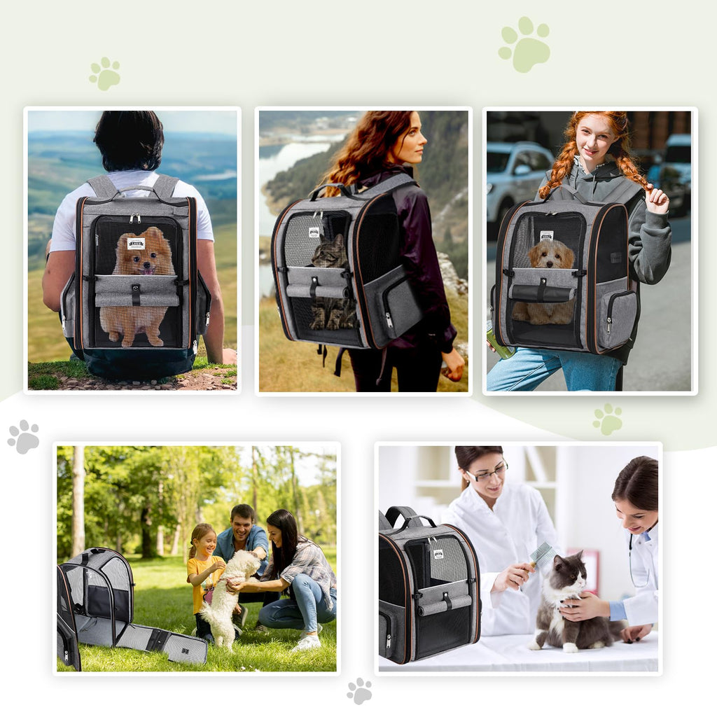 Expandable Cat Carrier Backpack with Sun Shade S679