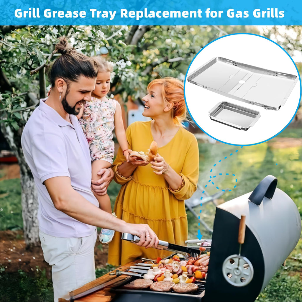 Adjustable Stainless Steel Grill Grease Tray with Catch Pan Z2275