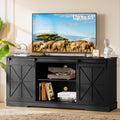 Black TV Stand with Sliding Barn Doors G9812