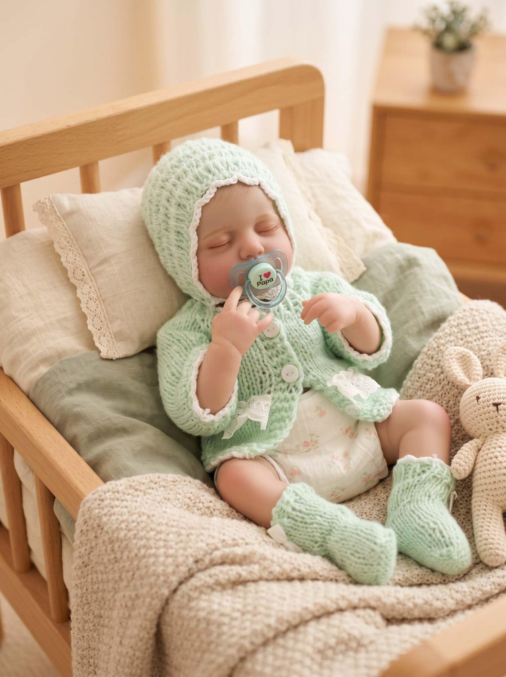 20-Inch Sleeping Reborn Baby Doll with Knitted Hat J599103