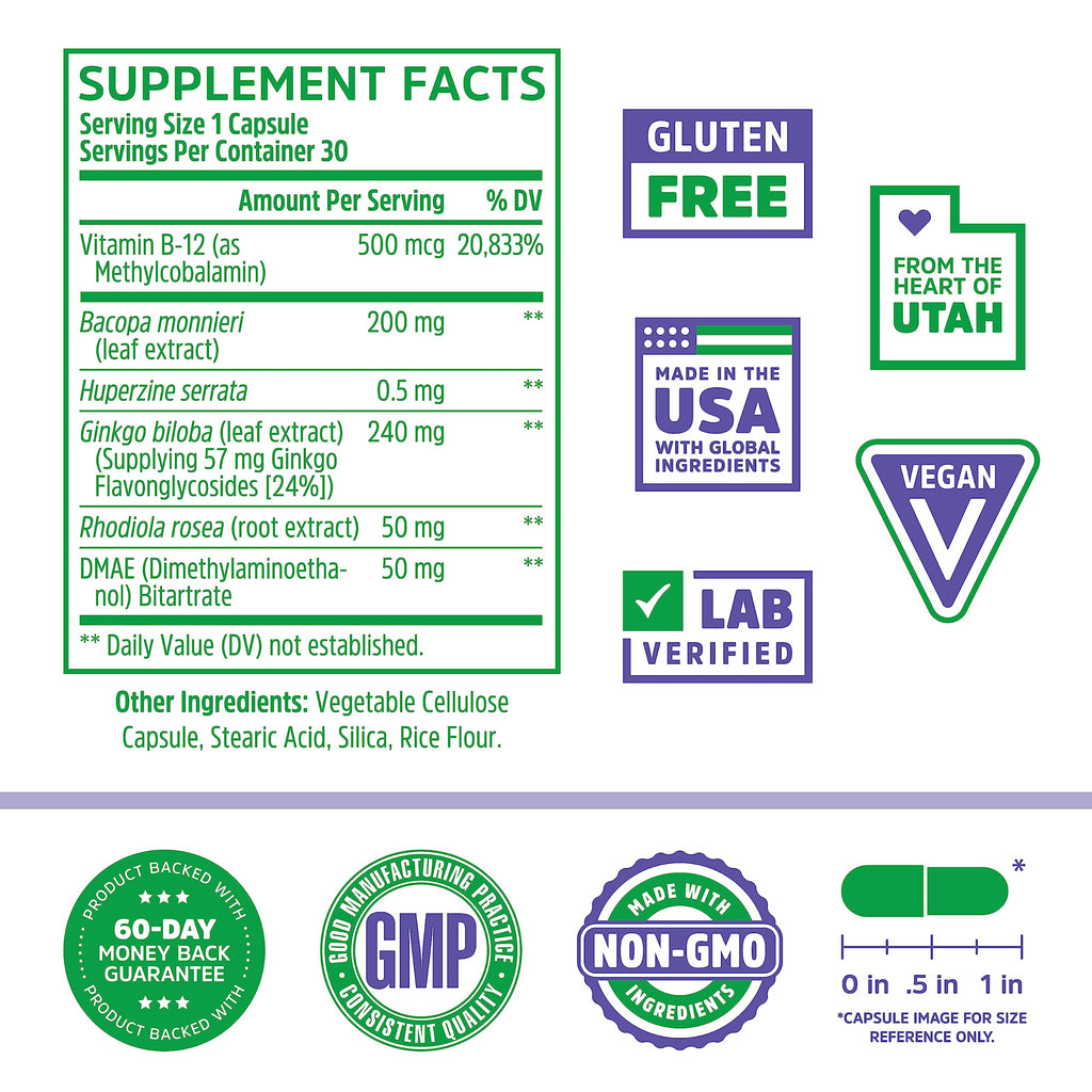 Brain Vitamins 30 Veggie Capsules Z997