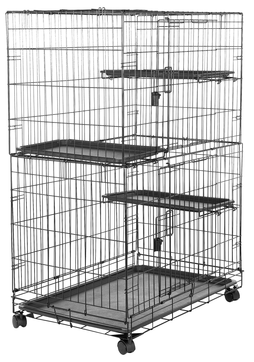 Large 3-Tier Cat Cage Playpen with Removable Tray, Black Z86629