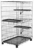 Large 3-Tier Cat Cage Playpen with Removable Tray, Black Z86629