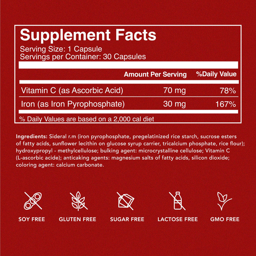Iron Supplement with Vitamin C, 30ct D1009