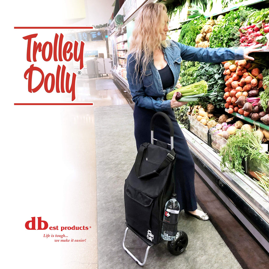 Black Foldable Shopping Cart with Wheels and Removable Bag A4108